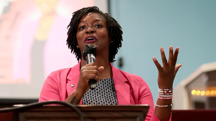 Photograph accompanying: Florida Senate Candidate Angie Nixon Defends Drag Shows, She Took Her Kids to One